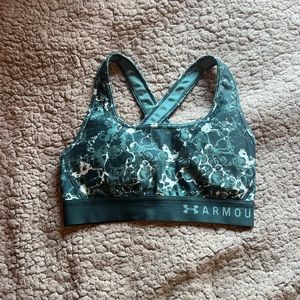 Green under armor sports bra